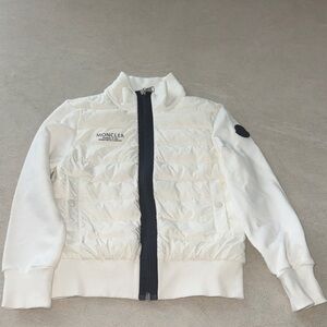 Moncler Ivory and Black Quilted sweatshirt Jacket size 8